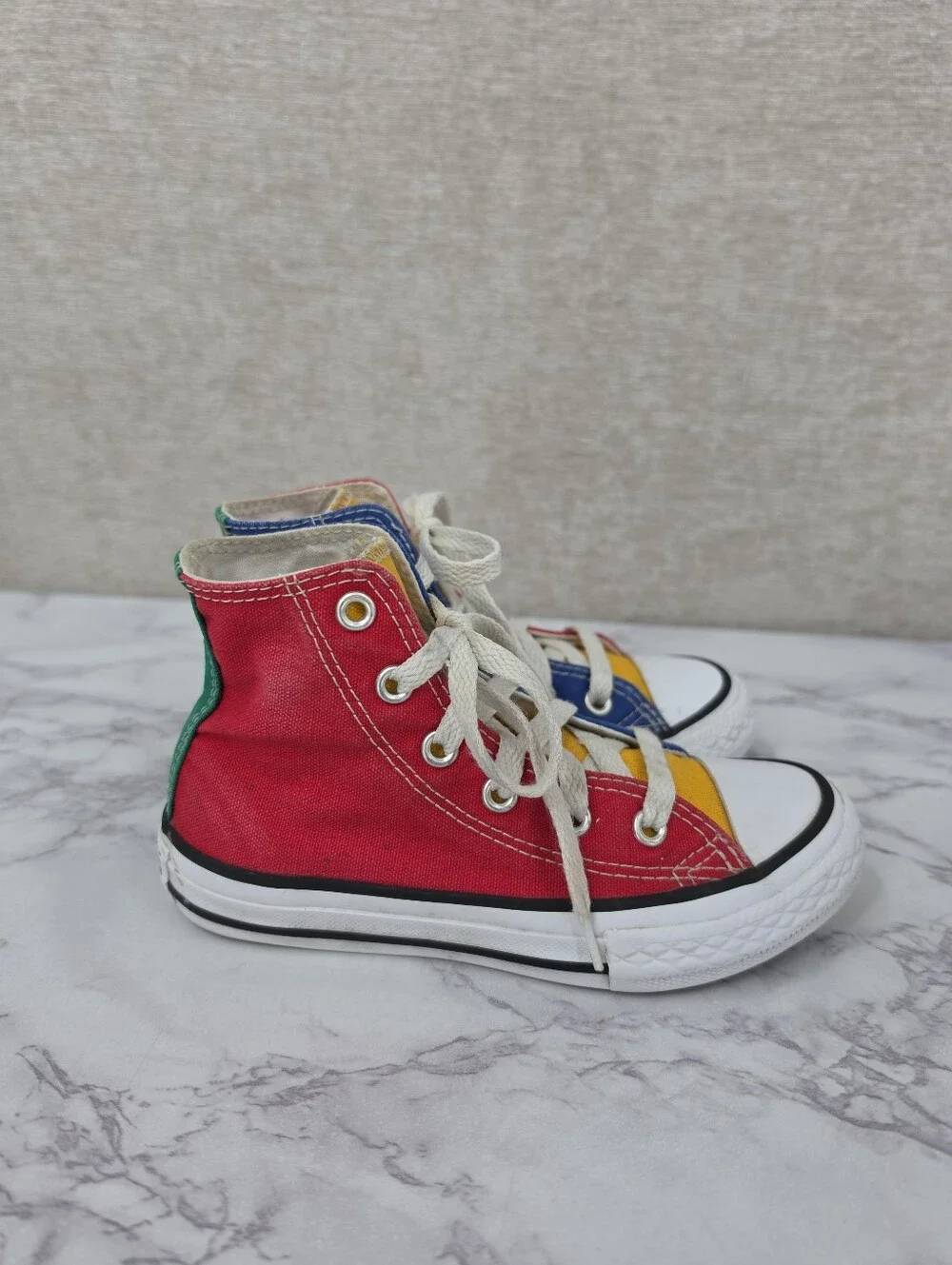 Converse Kids' High Top Sneakers Primary Colors Colorblock Red Blue Yellow Green